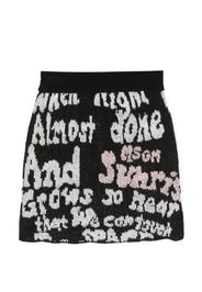 MSGM Kids Midirock mit Intarsienmuster - Schwarz