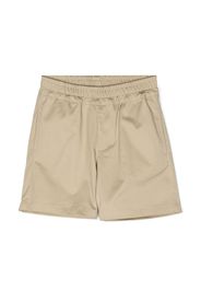 MSGM Kids logo-patch cotton shorts - Nude