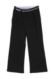 MSGM Kids logo-waistband pleated trousers - Schwarz