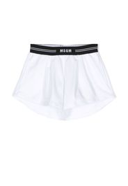 MSGM Kids logo-print pleated shorts - Weiß