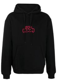 MSGM embroidered-logo cotton hoodie - Schwarz