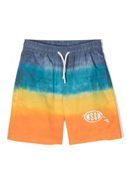 MSGM Kids tie-dye cotton shorts - Blau