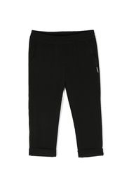 MSGM Kids logo-patch straight-leg trousers - Schwarz