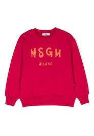 MSGM Kids Sweatshirt mit Logo-Print - Rosa