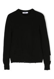 MSGM Kids Pullover in Distressed-Optik - Schwarz