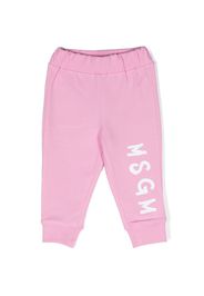 MSGM Kids logo-print track pants - Rosa