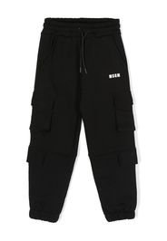 MSGM Kids logo-print cotton track pants - Schwarz