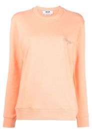 MSGM Sweatshirt mit Logo-Stickerei - Orange