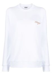 MSGM Sweatshirt mit Logo-Stickerei - Weiß