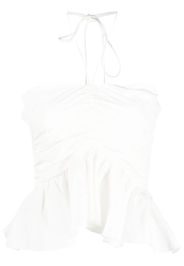 MSGM ruched halterneck top - Weiß