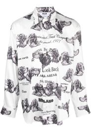 MSGM graphic-print long-sleeve shirt - Weiß