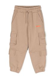 MSGM Kids cargo cotton track pants - Nude