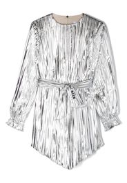 MSGM Kids asymmetric pleated metallic minidress - Metallisch