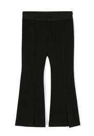 MSGM Kids elasticated-waist flared trousers - Schwarz