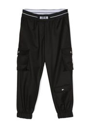 MSGM Kids logo-waistband elasticated-ankles trousers - Schwarz