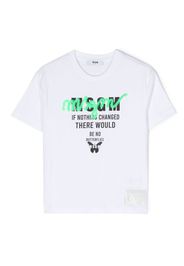 MSGM Kids logo-print cotton T-shirt - Weiß
