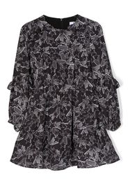 MSGM Kids star-print ruffled-detail dress - Schwarz