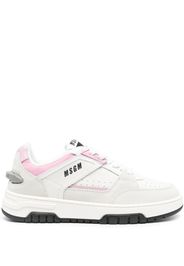 MSGM logo-print leather sneakers - Nude