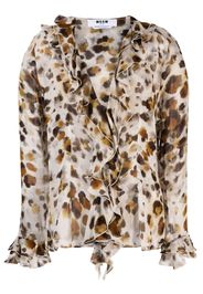 MSGM Bluse mit abstraktem Print - Nude