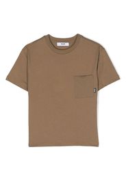 MSGM Kids T-Shirt mit aufgesetzter Tasche - Braun