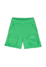 MSGM Kids Cargo-Shorts mit Logo-Stickerei - Grün