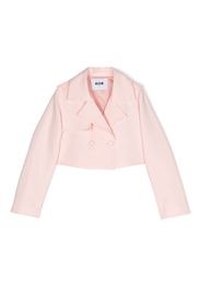 MSGM Kids double-breasted cropped jacket - Rosa