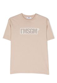 MSGM Kids logo-print cotton T-shirt - Nude