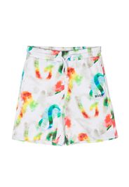 MSGM Kids Shorts mit Aquarell-Print - Weiß