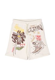 MSGM Kids Shorts mit grafischem Print - Nude