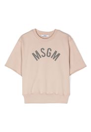 MSGM Kids Sweatshirt mit Logo-Print - Nude