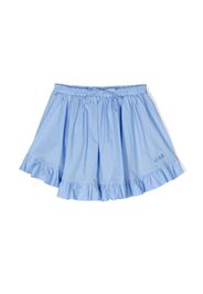 MSGM Kids embroidered-logo skirt - Blau