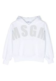 MSGM Kids logo-print cotton hoodie - Weiß