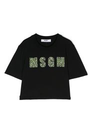 MSGM Kids T-Shirt mit Logo-Applikation - Schwarz