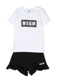MSGM Kids logo-print cotton T-shirt and shorts set - Weiß