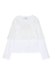 MSGM Kids logo-printed layered T-shirt - Weiß