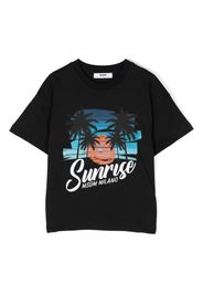 MSGM Kids slogan-print cotton T-shirt - Schwarz