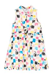 MSGM Kids graphic-print drawstring dress - Weiß