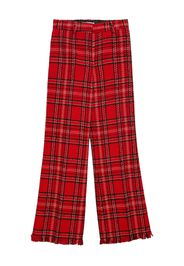 MSGM Gerade Hose mit Karomuster - Rot