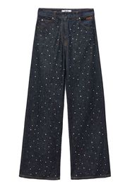 MSGM Wide-Leg-Jeans mit Strass - Blau