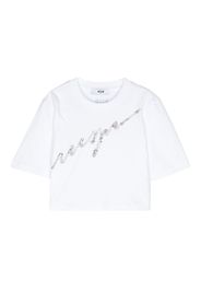 MSGM Kids T-Shirt mit Pailletten - Weiß