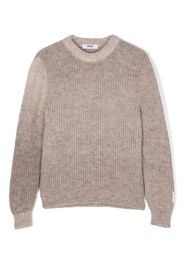 MSGM Kids Pullover mit Intarsien-Logo - Nude