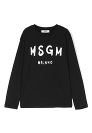 MSGM Kids T-Shirt mit Logo-Print - Schwarz