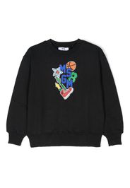 MSGM Kids logo-print cotton sweatshirt - Schwarz