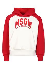 MSGM Kids logo-embroidered hoodie - Rot