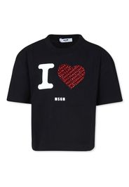 MSGM Kids logo-print T-shirt - Schwarz