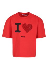 MSGM Kids logo-print T-shirt - Rot