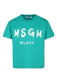 MSGM Kids logo-print T-shirt - Grün
