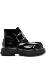 MSGM Plateau-Stiefel mit Schnalle - Schwarz