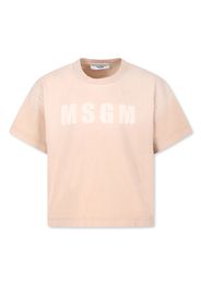 MSGM Kids Monogram print t-shirt - Nude