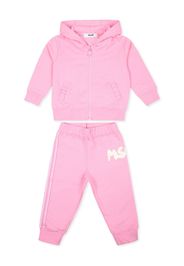 MSGM Kids logo-print cotton tracksuit set - Rosa